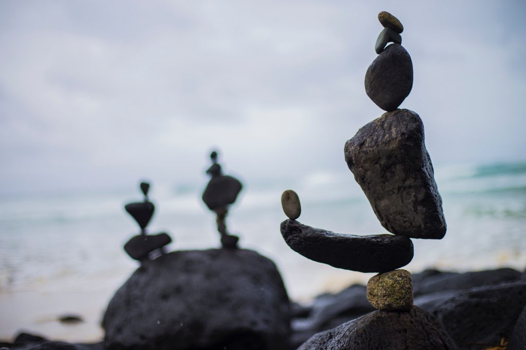 Reiki-Steine perfekt ausbalancier